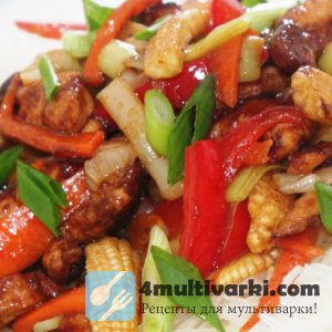 Как приготовить курицу с овощами в мультиварке на китайский манер